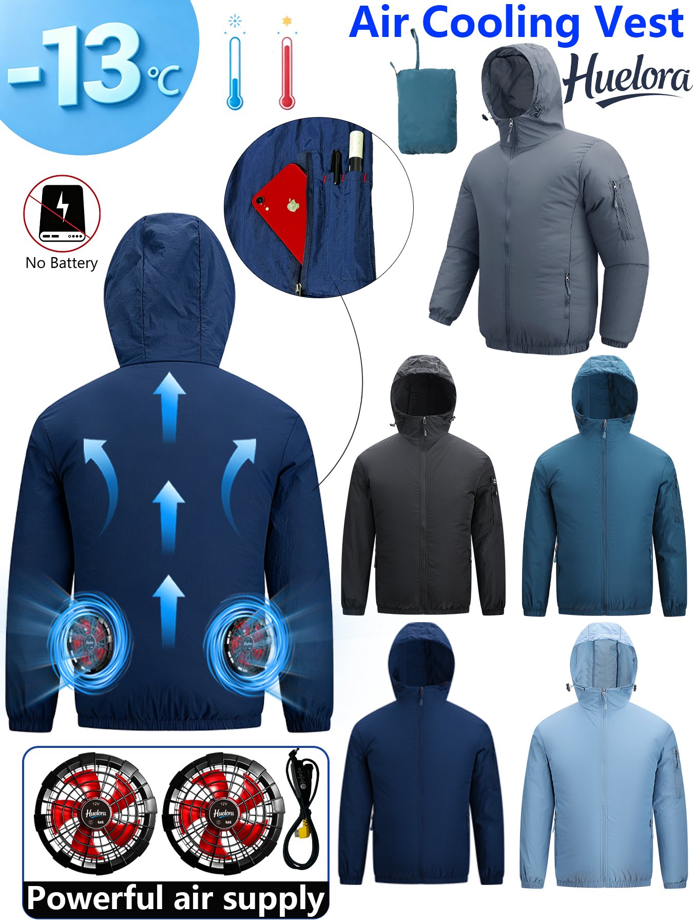 Fishing Kit Compact - Jaqueta Masculina com Capuz e Resfriamento
