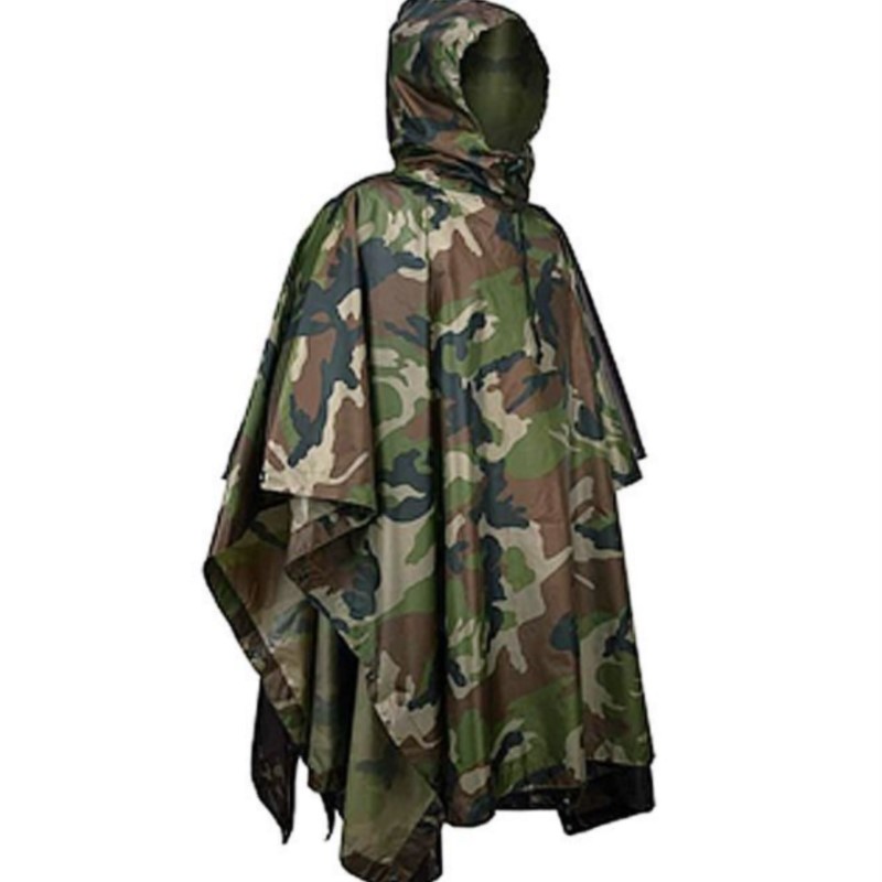 Emergency Poncho Rain - Capa de Chuva Tática Camuflada em