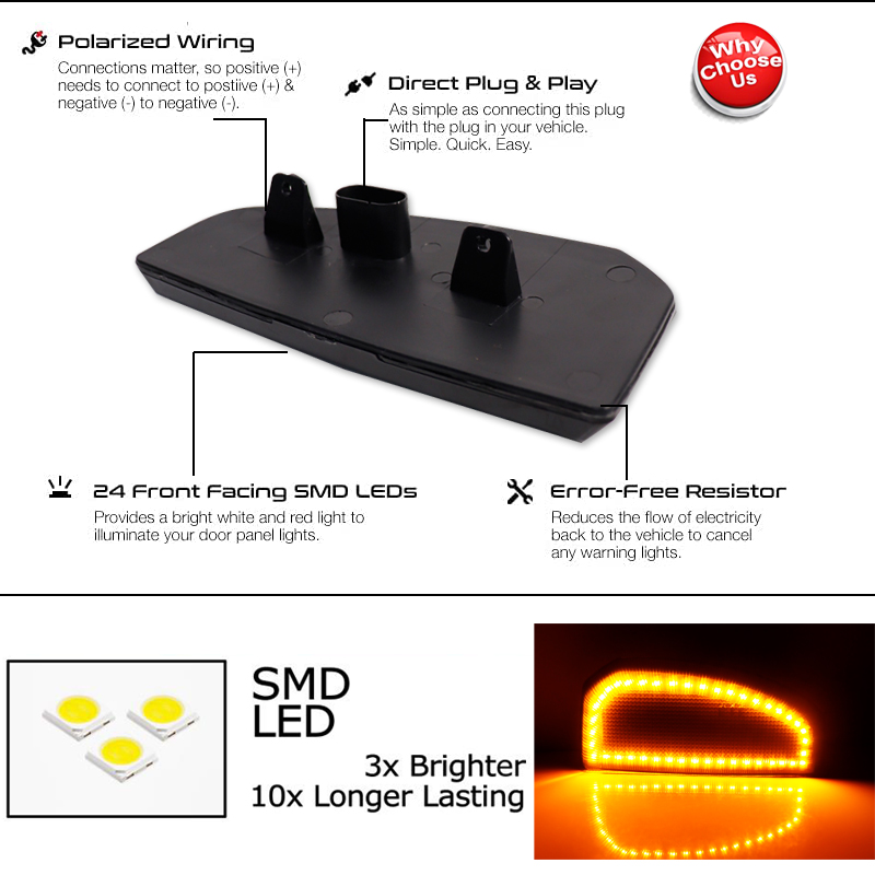 2 pces switchback led lâmpadas - Signal Panel Orange avaliação e preço
