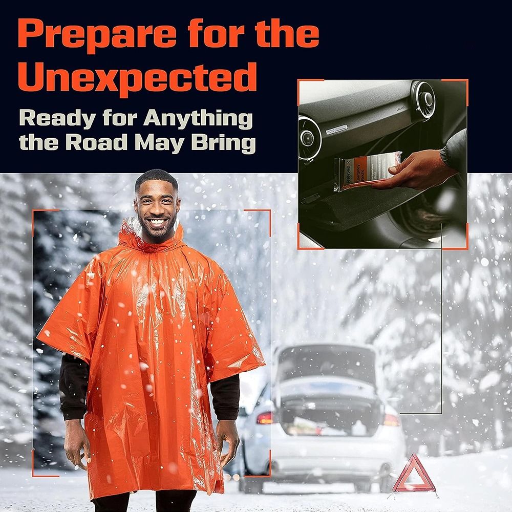1 Peça Poncho de Chuva 3 em 1  - Emergency Poncho Rain avaliação e preço