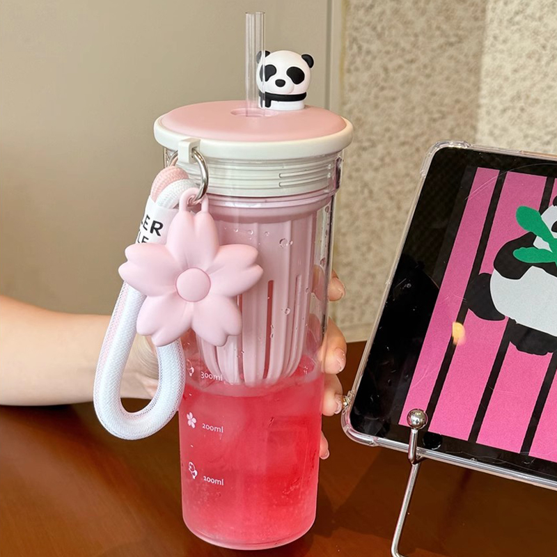 650ml garrafa de água kawaii c - Water Purification Straw avaliação e preço