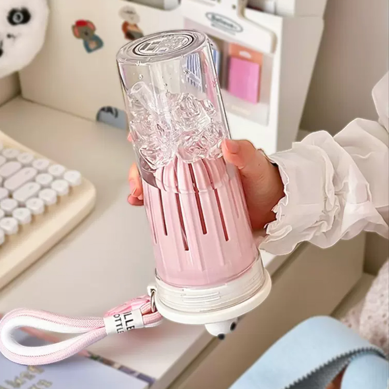 650ml garrafa de água kawaii c - Water Purification Straw avaliação e preço