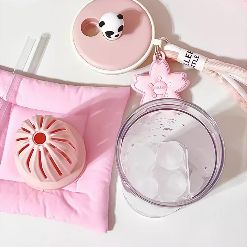 650ml garrafa de água kawaii c - Water Purification Straw avaliação e preço