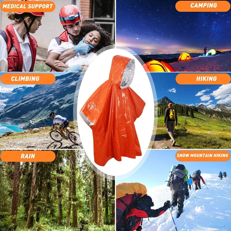 Poncho de chuva para sobrevivê - Survival Blanket Reflective avaliação e preço